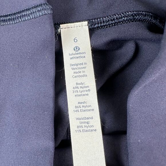 Lululemon Leggings Womens 6 Blue Lean In Crop 17" Athletic Yoga Workout Active - Picture 4 of 11